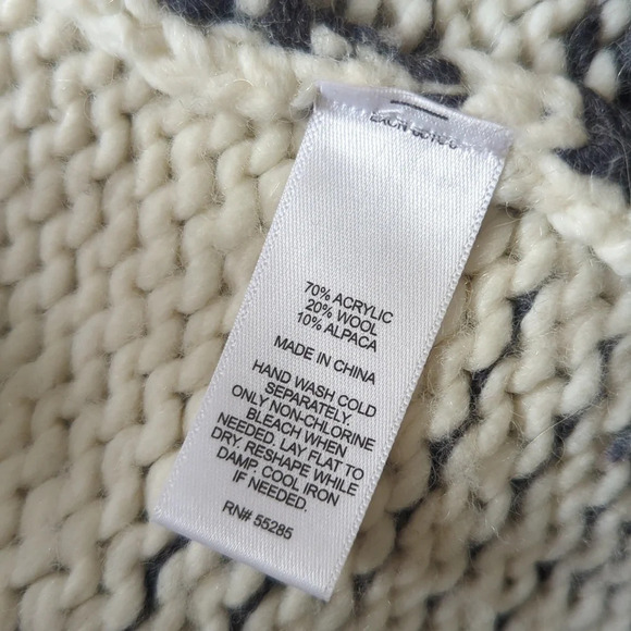 Express Oversized Chunky Knit Cream and Heather gray Open Cardigan - Picture 6 of 6